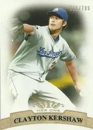 2011 Topps Tier One #18 - Clayton Kershaw - Los Angeles Dodgers