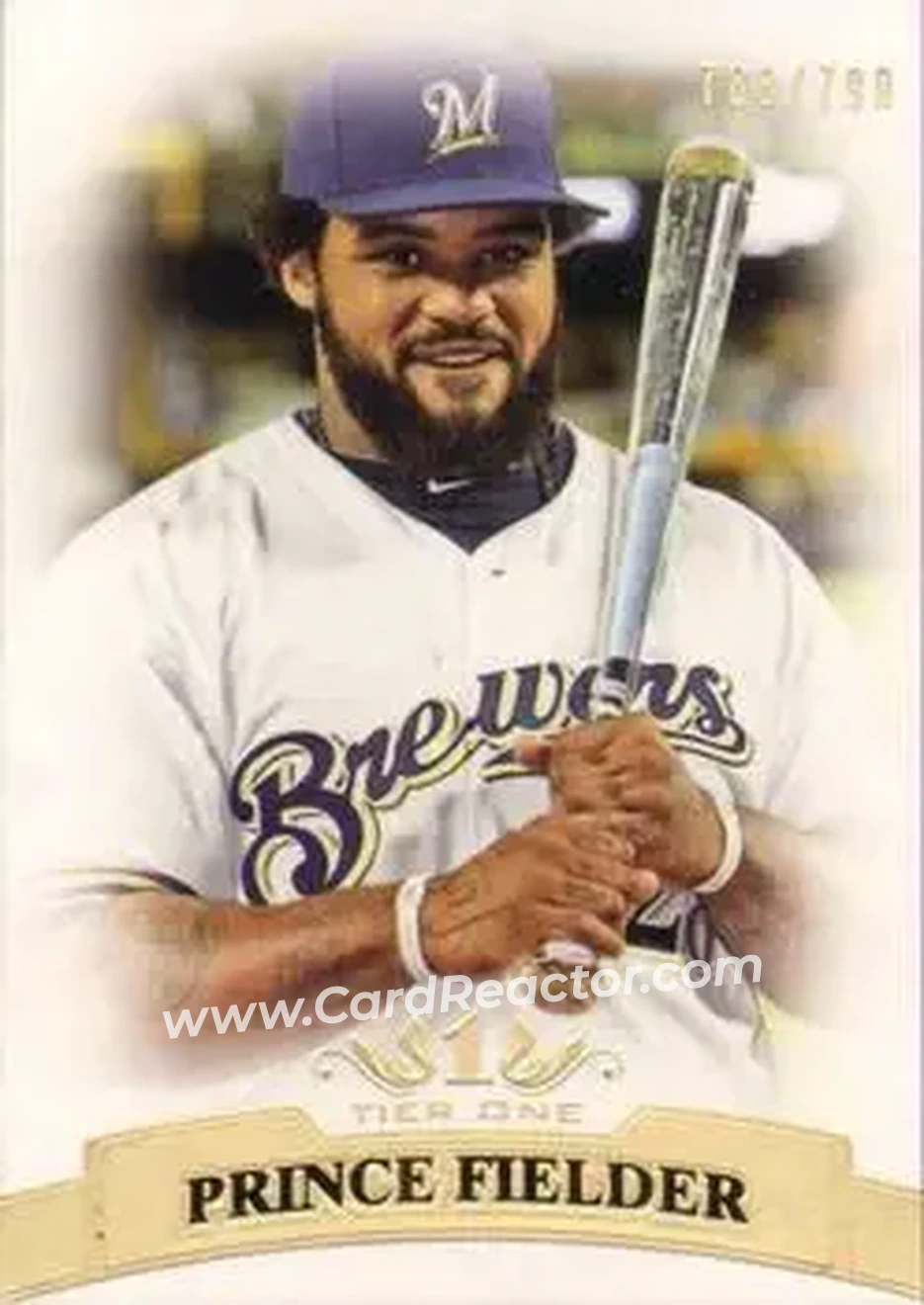 2011 Topps Tier One #43 - Prince Fielder - Milwaukee Brewers - Front