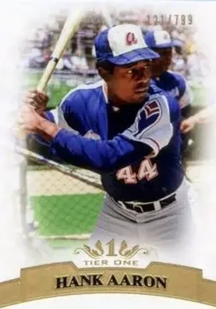 2011 Topps Tier One #44 - Hank Aaron - Milwaukee Braves