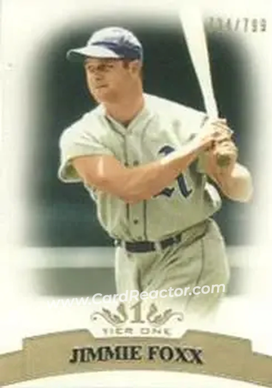 2011 Topps Tier One #60 - Jimmie Foxx - Philadelphia Athletics - Front