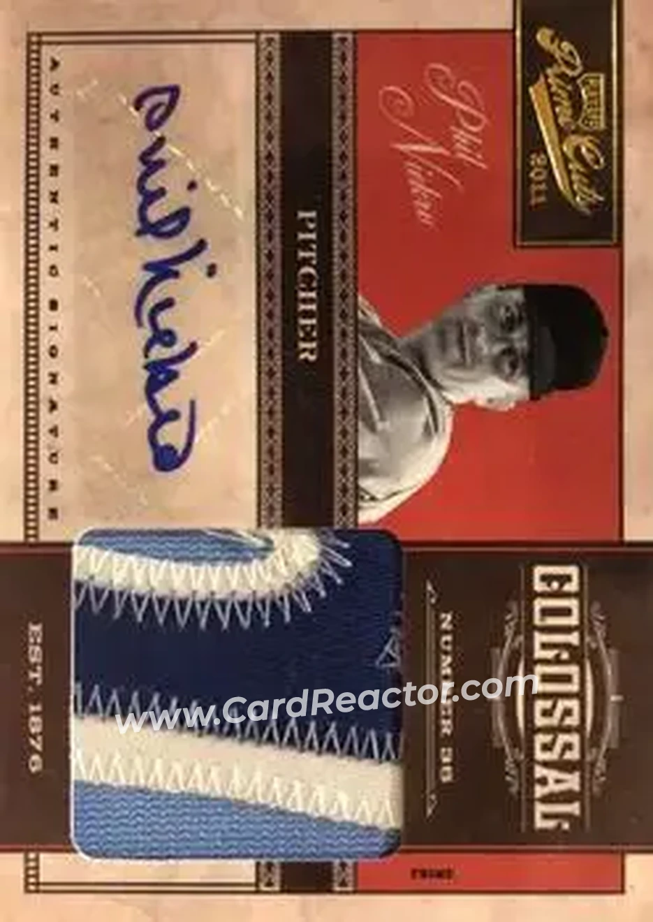 2011 Panini Prime Cuts - Colossal Materials Signatures Prime #22 - Phil Niekro - Atlanta Braves - Front