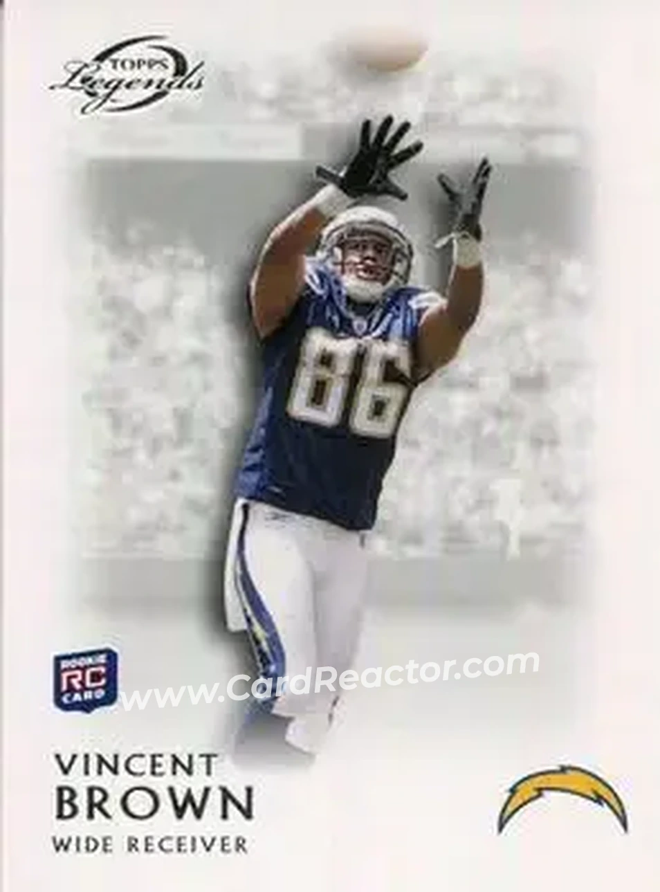 2011 Topps Gridiron Legends #3 - Vincent Brown - San Diego Chargers - Front