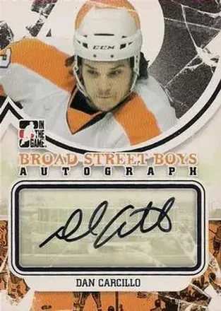 2011-12 In The Game Broad Street Boys - Autographs Black #A-DC - Daniel Carcillo - Philadelphia Flyers