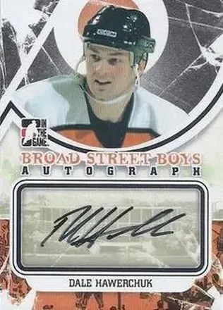 2011-12 In The Game Broad Street Boys - Autographs Black #A-DH - Dale Hawerchuk - Philadelphia Flyers
