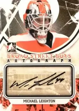 2011-12 In The Game Broad Street Boys - Autographs Black #A-ML - Michael Leighton - Philadelphia Flyers