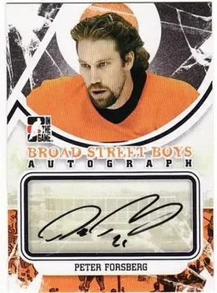 2011-12 In The Game Broad Street Boys - Autographs Black #A-PF - Peter Forsberg - Philadelphia Flyers