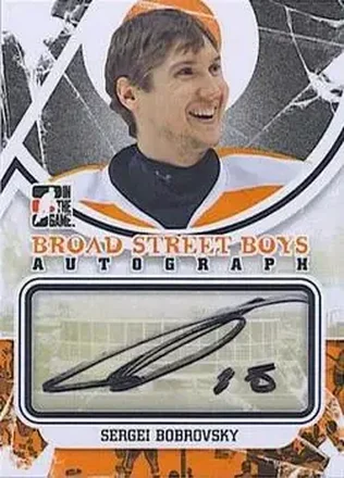 2011-12 In The Game Broad Street Boys - Autographs Black #A-SBO - Sergei Bobrovsky - Philadelphia Flyers