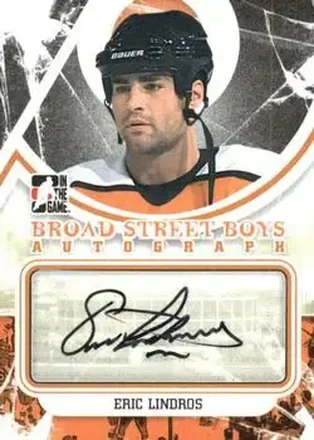 2011-12 In The Game Broad Street Boys - Autographs Orange #A-EL - Eric Lindros - Philadelphia Flyers