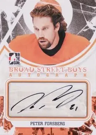 2011-12 In The Game Broad Street Boys - Autographs Orange #A-PF - Peter Forsberg - Philadelphia Flyers