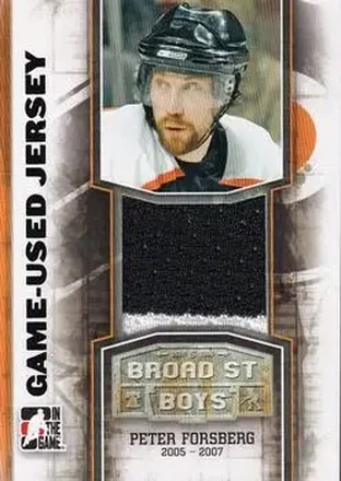 2011-12 In The Game Broad Street Boys - Game-Used Jerseys Black #M-16 - Peter Forsberg - Philadelphia Flyers