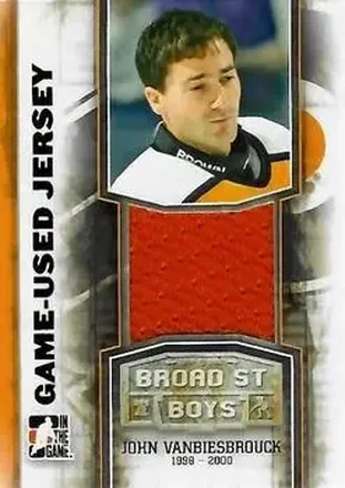 2011-12 In The Game Broad Street Boys - Game-Used Jerseys Black #M-38 - John Vanbiesbrouck - Philadelphia Flyers