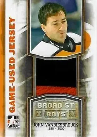 2011-12 In The Game Broad Street Boys - Game-Used Jerseys Orange #M-38 - John Vanbiesbrouck - Philadelphia Flyers