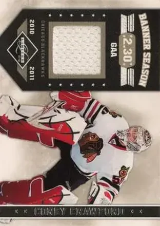 2011-12 Panini Limited - Banner Season Materials #7 - Corey Crawford - Chicago Blackhawks