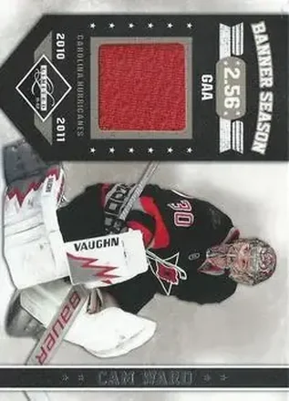 2011-12 Panini Limited - Banner Season Materials #23 - Cam Ward - Carolina Hurricanes