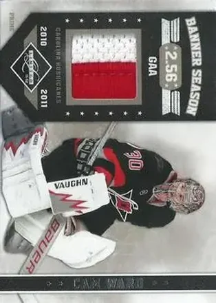 2011-12 Panini Limited - Banner Season Materials Prime #23 - Cam Ward - Carolina Hurricanes