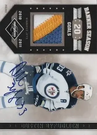 2011-12 Panini Limited - Banner Season Materials Prime Signatures #17 - Dustin Byfuglien - Winnipeg Jets
