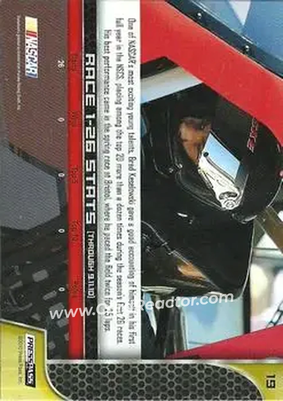 2011 Press Pass #19 - Brad Keselowski - Penske Championship Racing - Back