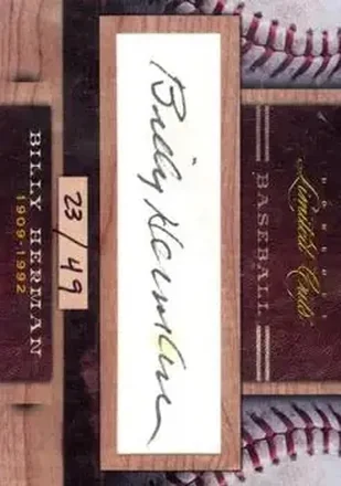 2011 Donruss Limited Cuts #2011 - Billy Herman