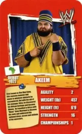 2011 Top Trumps Specials WWE All-Time Greats #NNO - Akeem