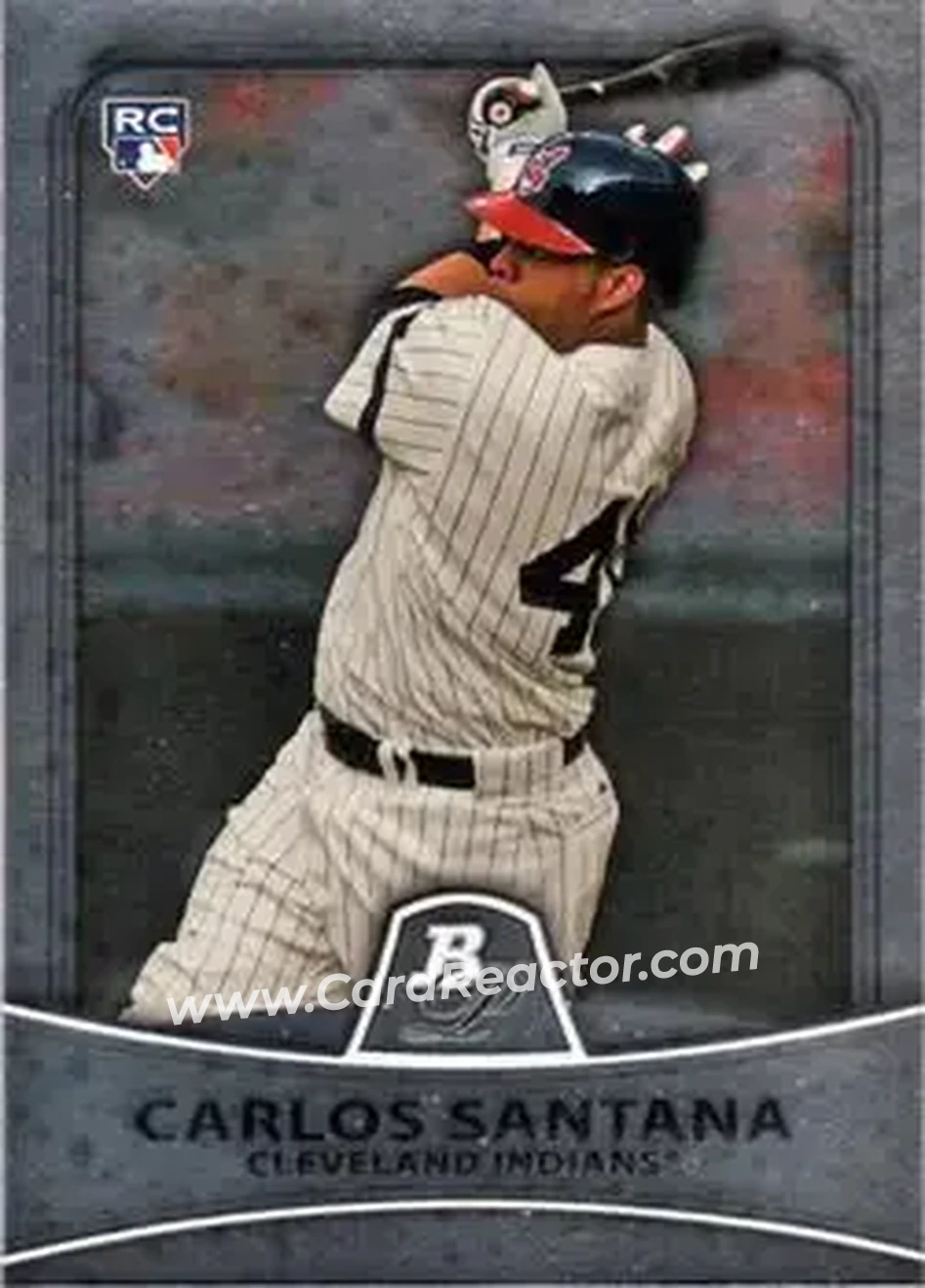 2010 Bowman Platinum #23 - Carlos Santana - Cleveland Indians - Front