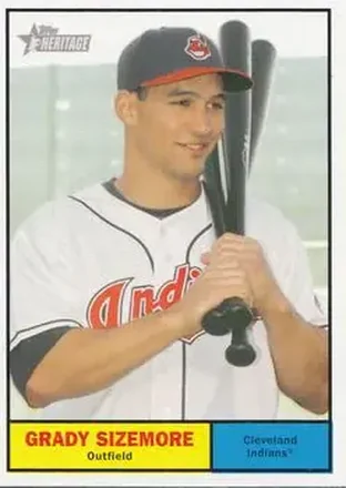 2010 Topps Heritage #15b - Grady Sizemore - Cleveland Indians