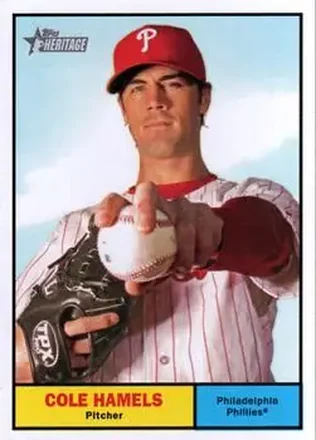 2010 Topps Heritage #20 - Cole Hamels - Philadelphia Phillies