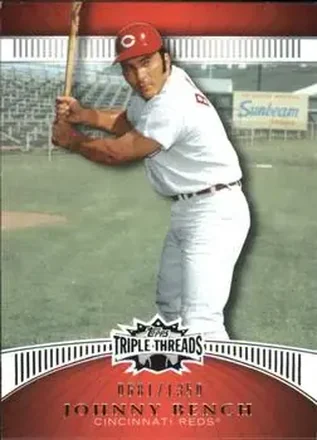 2010 Topps Triple Threads #26 - Johnny Bench - Cincinnati Reds