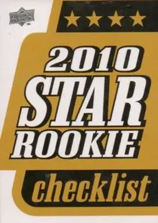 2010 Upper Deck #1 - Star Rookie Checklist