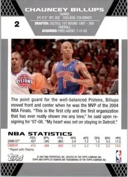 Back of Chauncey Billups