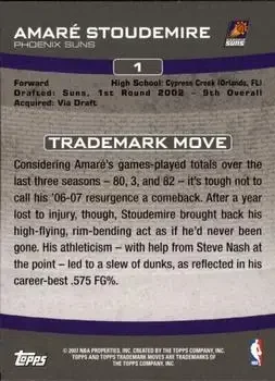 Back of Amar'e Stoudemire