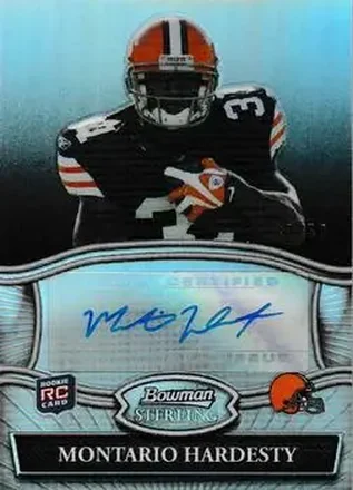 2010 Bowman Sterling - Black Refractors #BSAMH - Montario Hardesty - Cleveland Browns