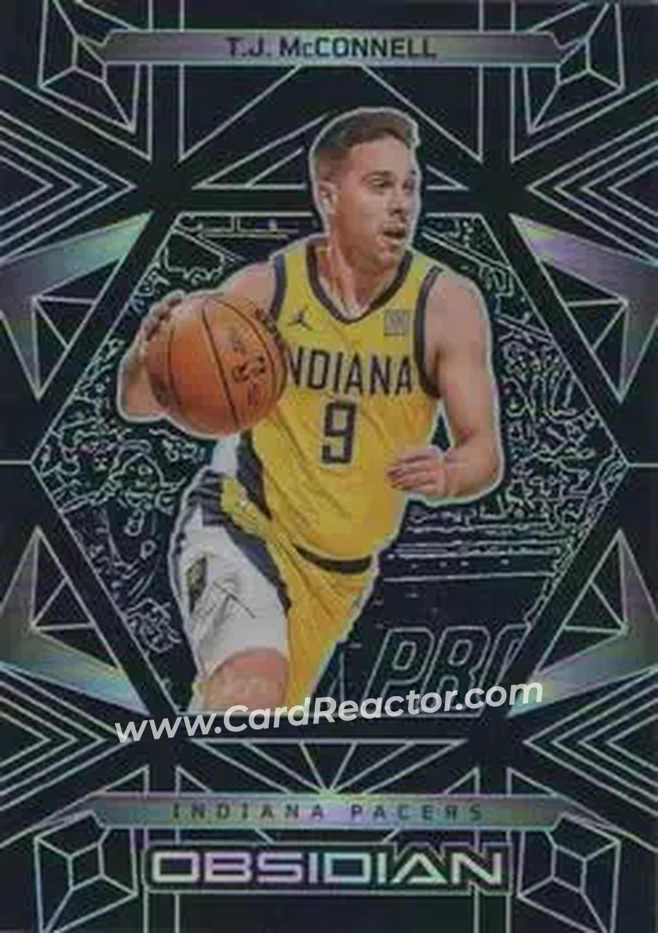 2024-25 Panini Obsidian #38 - T.J. McConnell - Indiana Pacers - Front 2024-25 Panini Obsidian #38 - T.J. McConnell - Indiana Pacers - Front