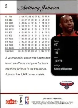 Back of Anthony Johnson