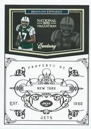 2010 Playoff National Treasures - Century Gold #101 - Braylon Edwards - New York Jets