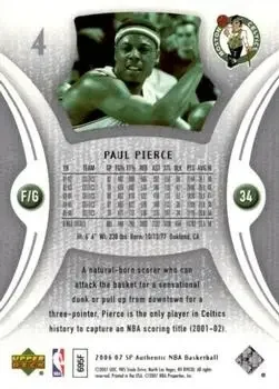 Back of Paul Pierce