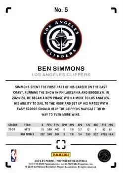Back of Ben Simmons