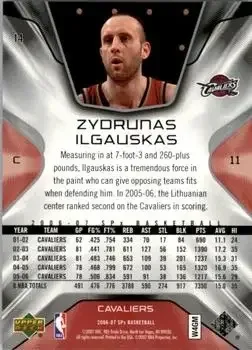 Back of Zydrunas Ilgauskas