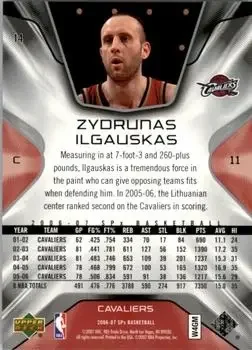 Back of Zydrunas Ilgauskas