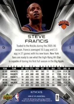 Back of Steve Francis