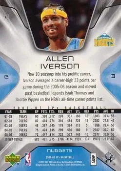 Back of Allen Iverson