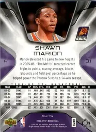 Verso de Shawn Marion