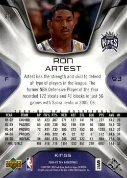 Back of Metta World Peace