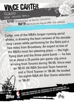 Back of Vince Carter