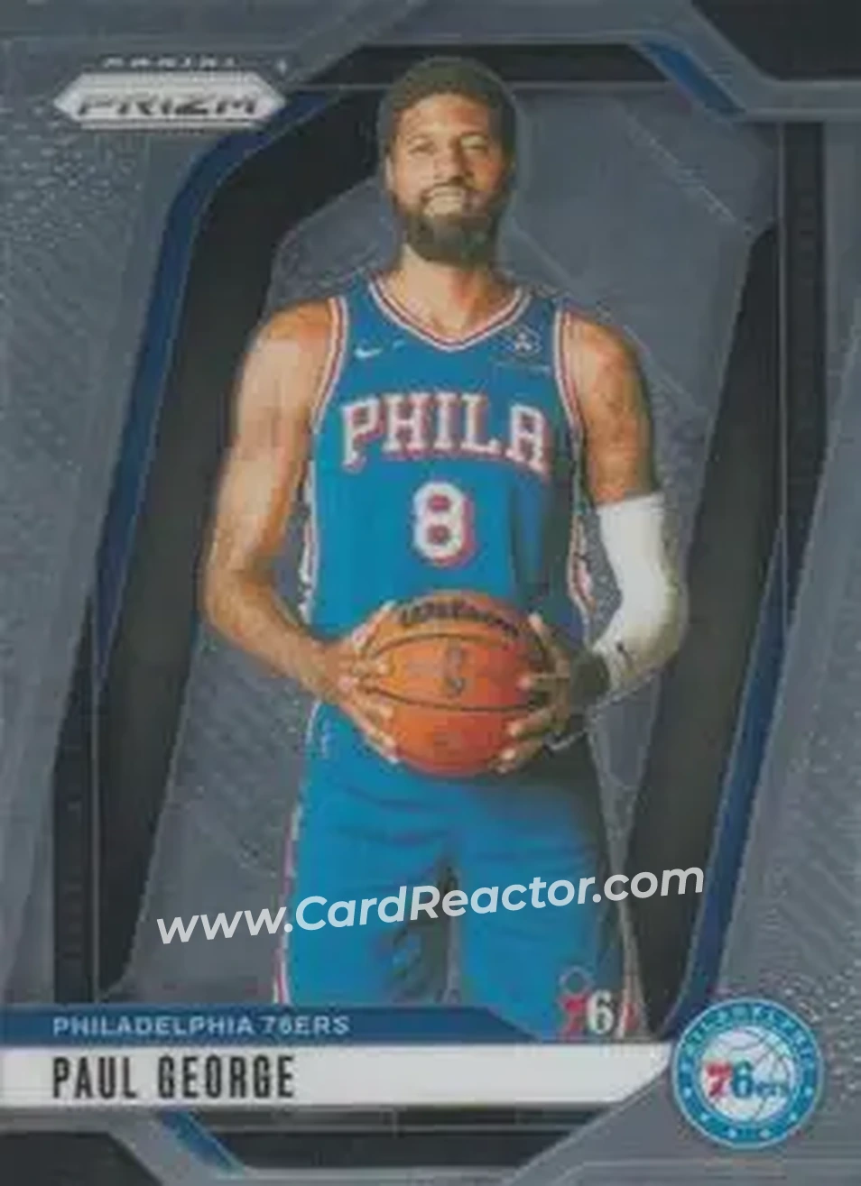 2024-25 Panini Prizm #50 - Paul George - Philadelphia 76ers - Front 2024-25 Panini Prizm #50 - Paul George - Philadelphia 76ers - Front