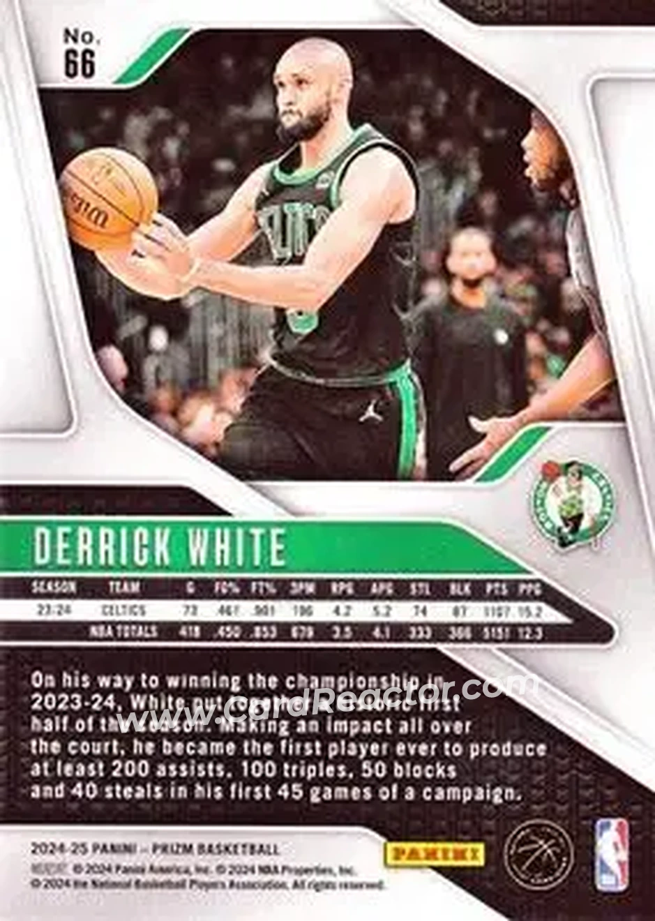 2024-25 Panini Prizm #66 - Derrick White - Boston Celtics - Back