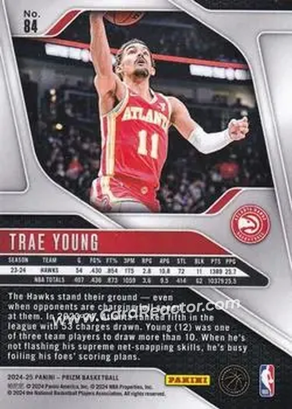 2024-25 Panini Prizm #84 - Trae Young - Atlanta Hawks - Back
