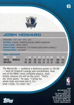 Back of Josh Howard