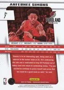 Back of Anfernee Simons