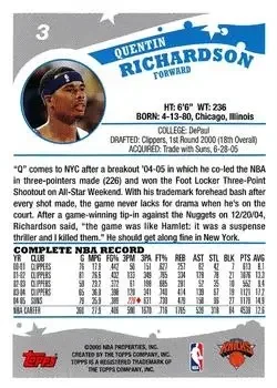 Back of Quentin Richardson