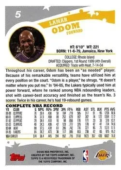 Back of Lamar Odom